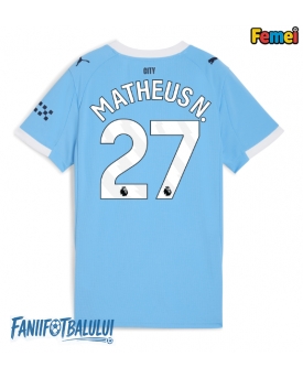 Manchester City Matheus Nunes #27 Tricou Fotbal Replică 2025-26 Femei Acasa